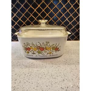 Rare Vintage CorningWare Spice of Life L’Mariolaine 5 Qt Casserole w/ Lid